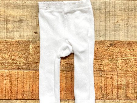 No Brand White with Scalloped Cuff Footless Tights- Size ~0-6M (see notes) on Sale