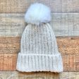 Akira Beige Knit Pom Beanie Hot on Sale