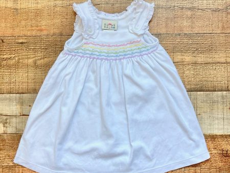 Ruth and Ralph White Colored Smocked Button Strap Dress- Size 24M (sold out online) Cheap