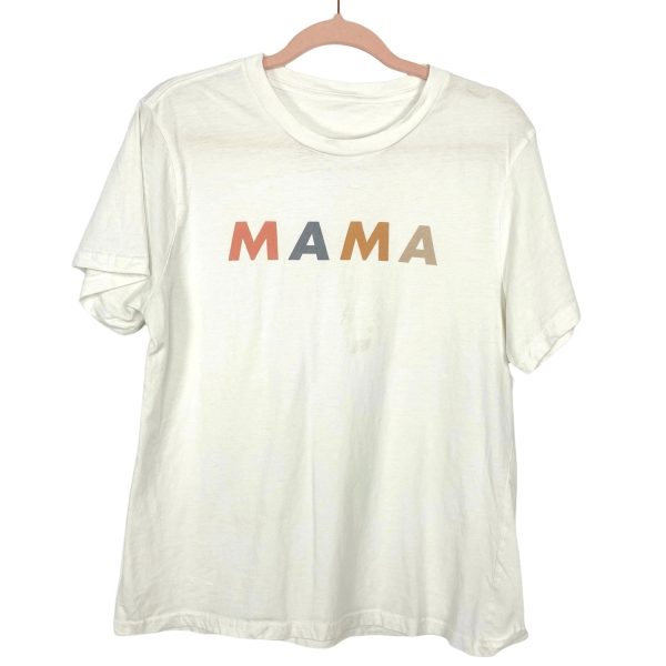 No Brand Cream Orange Grey MAMA Tee- Size ~XL (See Notes) For Sale