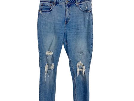 Abercrombie & Fitch Distressed Curve Love High Rise Skinny Jeans- Size 32 14 (Inseam 28 ) Online Hot Sale