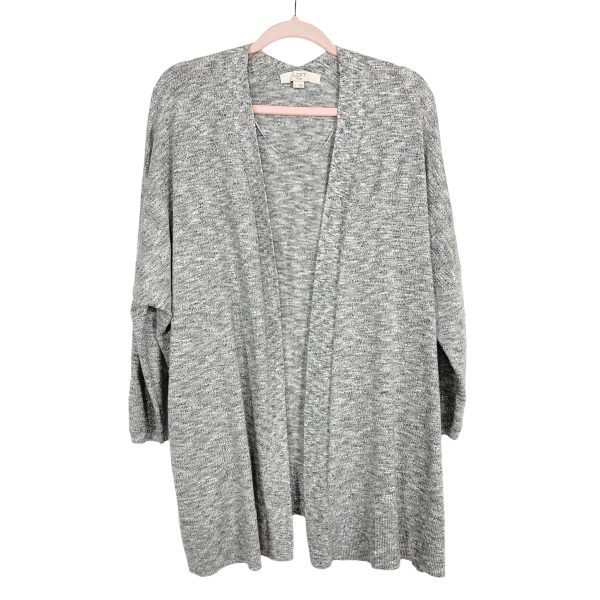 Loft Plus Gray Metallic Space Dye Open Cardigan- Size 14 Fashion