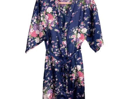 No Brand Navy Floral Robe- Size M Online