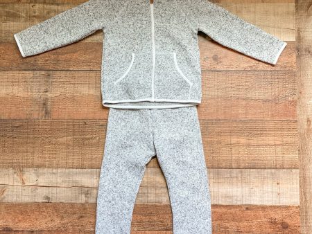 H&M Heathered Grey Fleece Lined Pants and Jacket Two Piece Set- Size 3-4 Years Sale