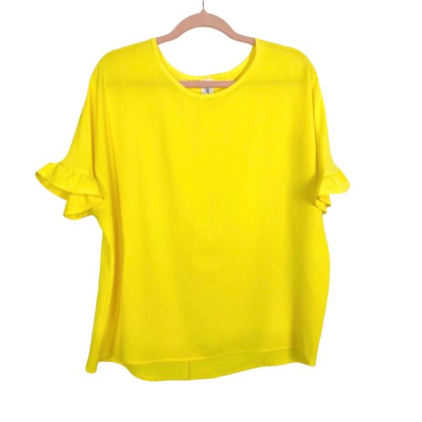 2Hearts Yellow Ruffle Sleeves Top- Size L (see notes) Online Sale