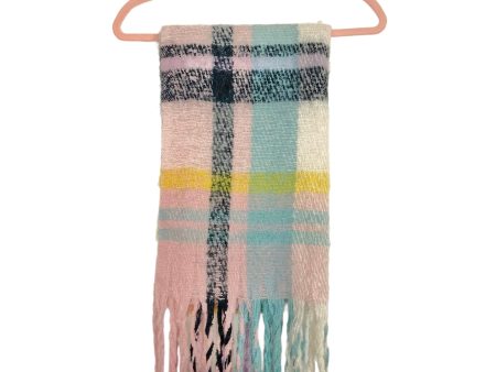 No Brand Pink Yellow Blue Black Plaid Fringe Scarf Online