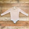 Lain Snow Kid s Tan Ribbed Zipper Back Rash Guard One  Piece- Size 6 7 (sold out online) For Discount