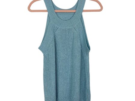 No Brand Blue Open Knit Sweater Tank and Shorts Lounge Set- Size XL (sold as a set) on Sale