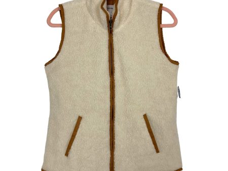 Old Navy Cream with Caramel Trim  Sherpa Vest NWT- Size S Sale