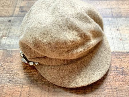 Betmar Tan Wool Jewel Detail Cap For Cheap