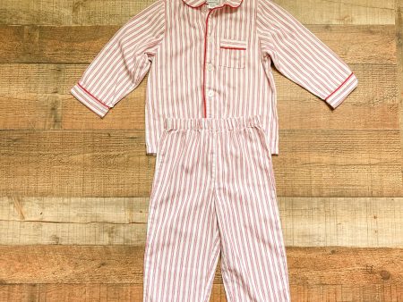 Petite Plume Red and White Striped Two Piece Pajama Set- Size 3 (see notes) Hot on Sale