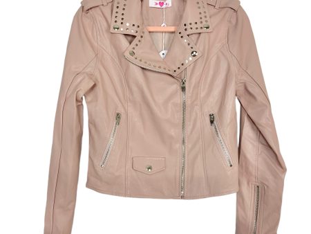 Buddy Love Pink Studded Leather Jacket NWT- Size S Sale