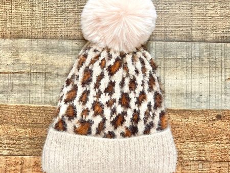 No Brand Animal Print Pom Beanie For Sale