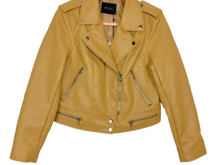 Deluc Camel Faux Leather Moto Jacket NWT- Size M Online Sale