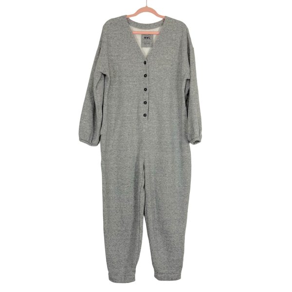 Madewell MWL Heathered Grey Cozy Coverall Jumpsuit- Size L Fashion