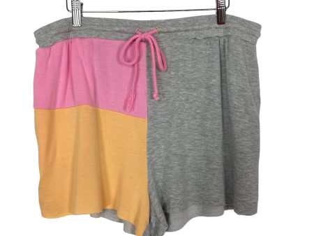 Colsie Gray Pink Peach Colorblock  Lounge Shorts- Size XL (we have matching sweatshirt) For Sale