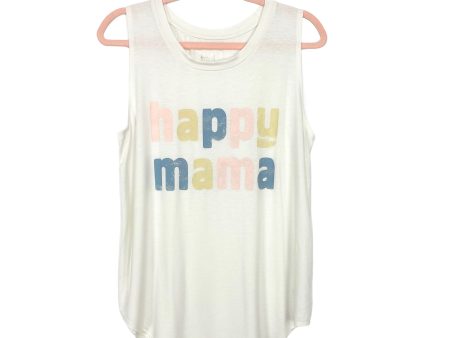 Isabel Maternity Cream Blue Pink Yellow Happy Mama Tank- Size L Online now