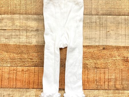 No Brand White Ruffle Cuff Footless Tights- Size ~12-18M (see notes) Fashion