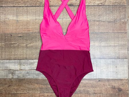 Summersalt Red  Pink Colorblock Padded One Piece NWOT- Size 2 Supply