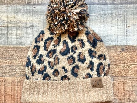 C.C Leopard Print Knit Pom Beanie Fashion