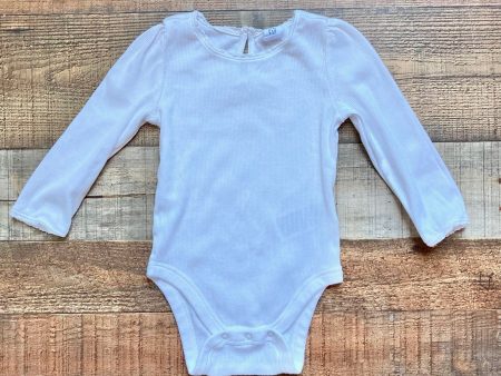 Baby Gap White Ribbed Knit with Lace Collar and Cuffs Onesie- Size 18-24M For Discount