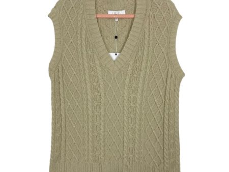 L Academie Beige Cable Knit Sweater Vest NWT- Size S on Sale