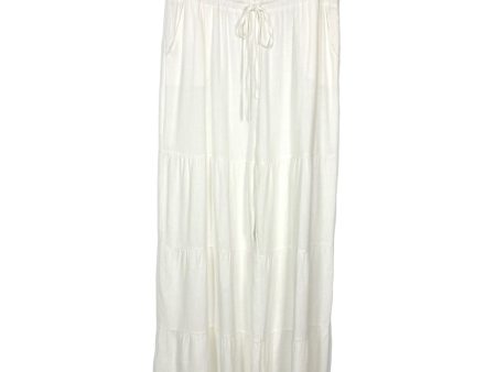 Amaryllis White Drawstring Wide Leg Linen Pants- Size 1X Sale