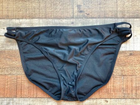 Swimsuits for All Black Side Cutout Bikini Bottoms- Size 16 For Sale