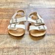 Old Navy White Buckle Sandals- Size 3-6M For Cheap