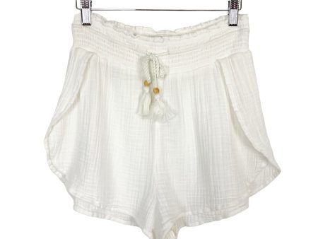 Abercrombie & Fitch White Gauze with Surplice Side Slit Drawstring Shorts - Size M For Sale