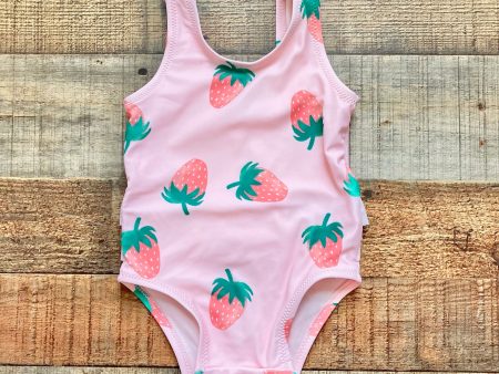 Old Navy Pink Strawberry Print Swimsuit- Size 6-12M (see notes) Fashion