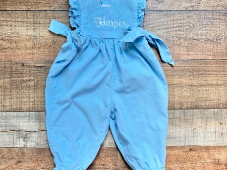 Shower Me With Love Light Blue Corduroy Harper with Side Bows Jumpsuit- Size 18M Online