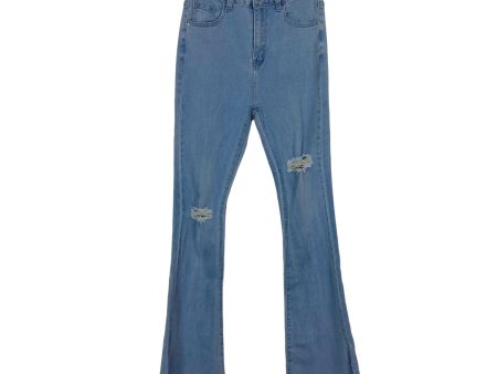 Shein Light Wash Distressed Flare Jeans- Size S (Inseam 30”) Online