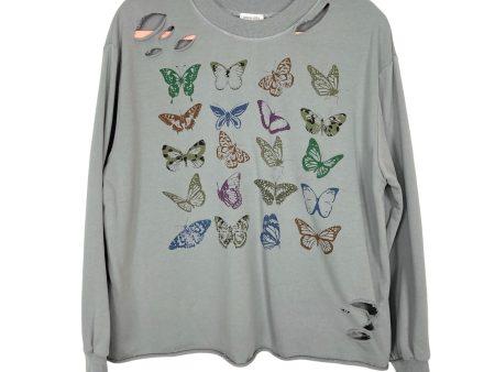 Amaryllis x Ashlee Nichols Distressed Butterfly Sweatshirt- Size M Discount