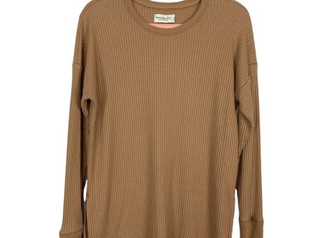 Abercrombie & Fitch Brown Cozy Waffle Knit Crew Top- Size M (sold out online) Discount