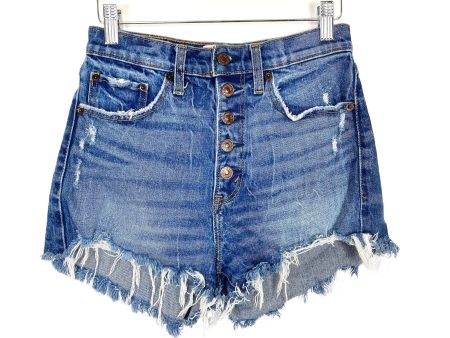 Abercrombie & Fitch Distressed Button Fly High Rise Mom Shorts- Size 25 0 For Discount