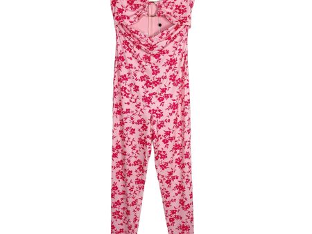 Lovers & Friends Pink Red Floral Strapless Front Cutout Jumpsuit NWT- Size S Fashion