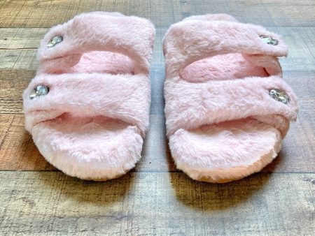 Steve Madden Pink Faux Fur Indoor Outdoor Slippers- Size 10 Online Hot Sale