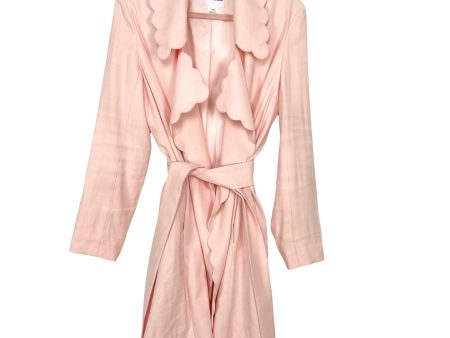 Club Monaco Pink Scallop Trim Belted Jacket- Size L (see notes) Fashion