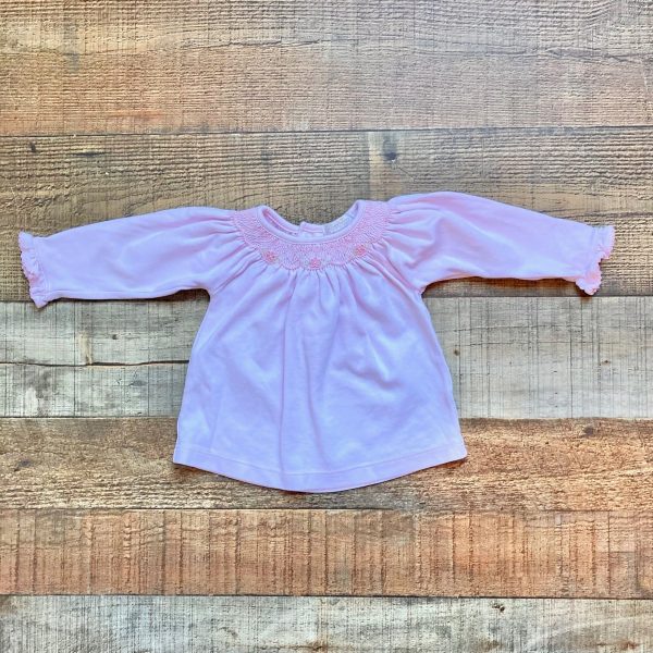 Kissy Kissy Pink Smocked Top- Size 3-6M Online now