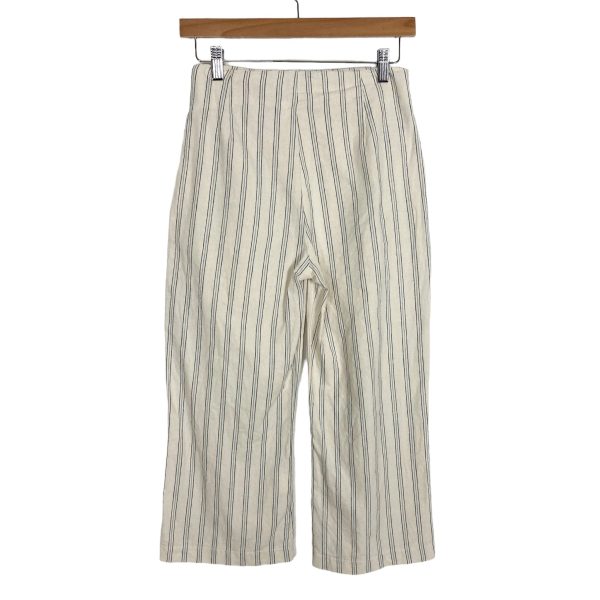 Albion Cream Striped Linen Cropped Pants- Size XS (Inseam 19.5”) For Discount