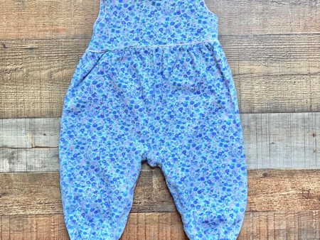 The Beaufort Bonnet Blue and Purple Floral Jumpsuit- Size 12-18M For Sale