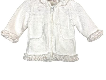 2H Knits White Knit Jacket- Size 3 6M Online Sale