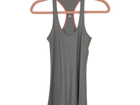 Lululemon Grey Neon Interior Trim Racerback Tank- Size ~S (see notes) Online