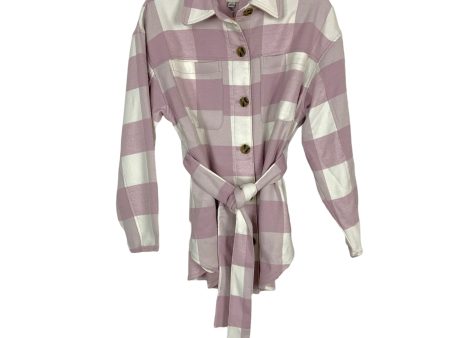 A New Day Pink Check Belted Flannel Jacket NWT- Size S Online Sale