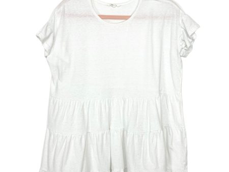 Amaryllis White Tiered Tee- Size XL (sold out online) Online Sale