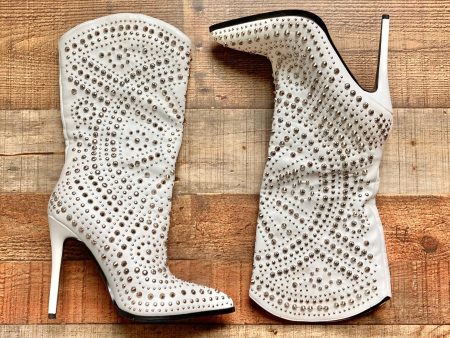 Azalea Wang White Studded Stiletto Boots- Size 8.5 (sold out online, see notes) Hot on Sale