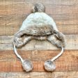 Old Navy White Cable Knit with Fur Lining and Poms Trapper Hat- Size L XL on Sale