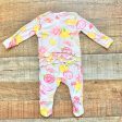 Angel Dear Pink Lemon Print Ruffle Footie Outfit- Size NB Online Sale