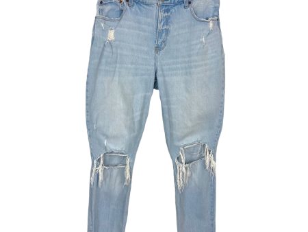 Abercrombie & Fitch The Skinny High Rise Curve Love Distressed Jeans- Size 32 14R (Inseam 26 ) For Cheap